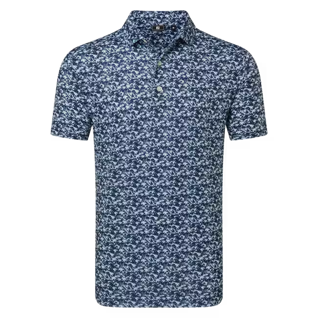 Footjoy Hidden Palm Print Lisle - Navy/White