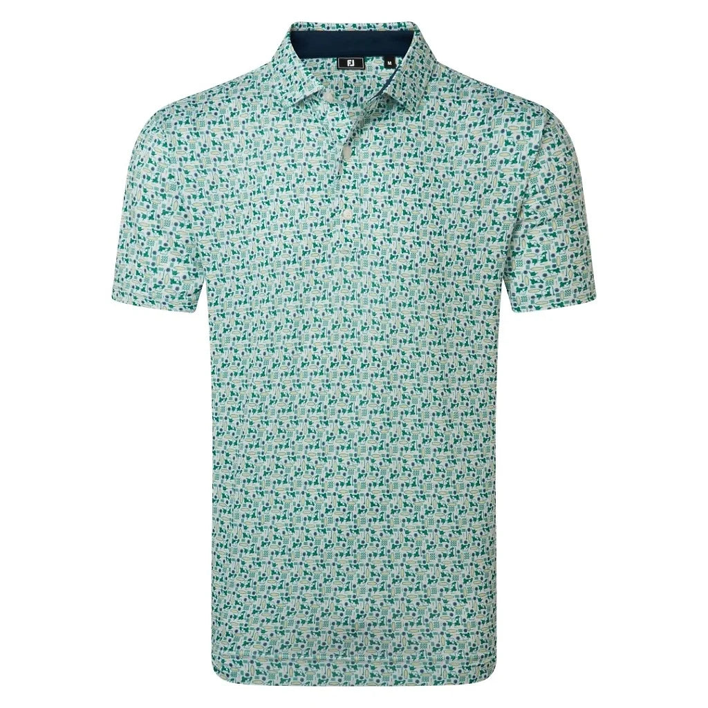 FootJoy Surfs Up Print Lisle Polo - Field Green