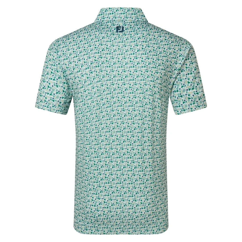 FootJoy Surfs Up Print Lisle Polo - Field Green