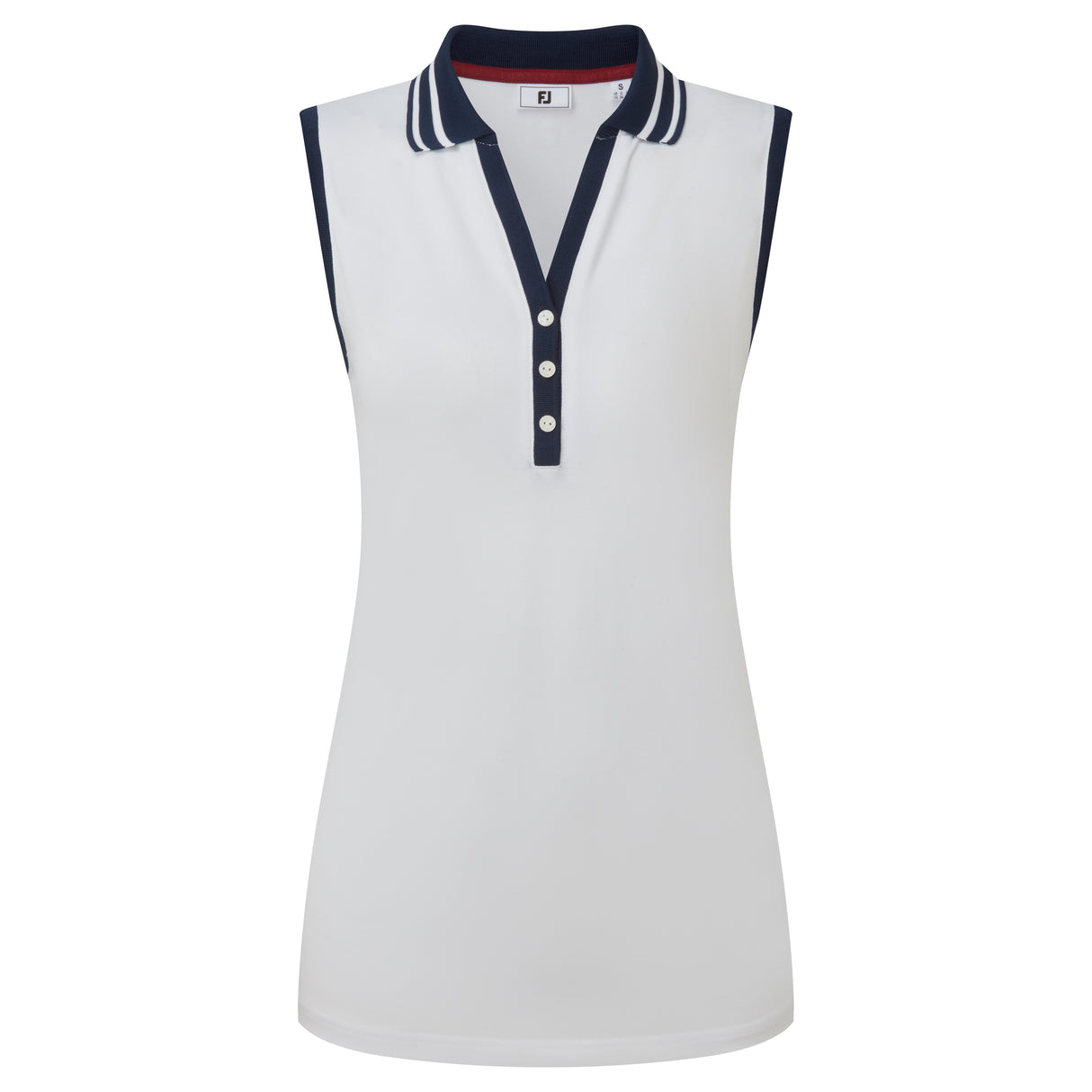 Footjoy Contrast Rib Knit Sleeveless Polo