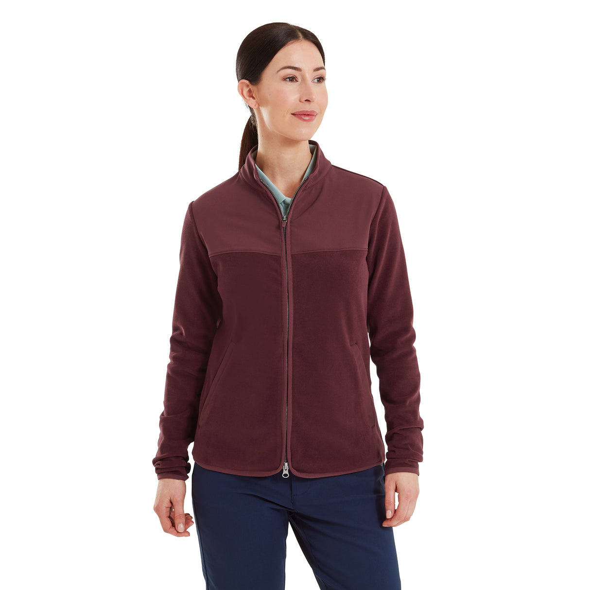 Footjoy MicroFleece Full-Zip Midlayer, Port