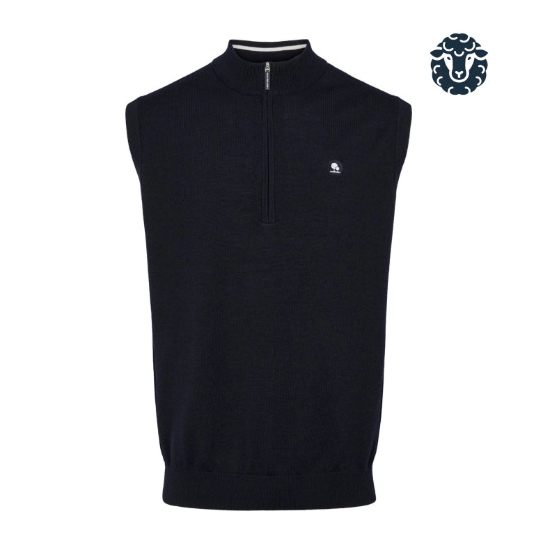Murray merino strik vest med zip