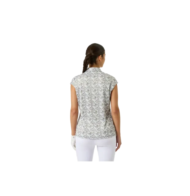 Daily Sports Printed Cap Sleeve Polo - Abstract Swirl