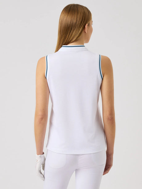 Daily Sports Round Neck Sleeveless Top - White