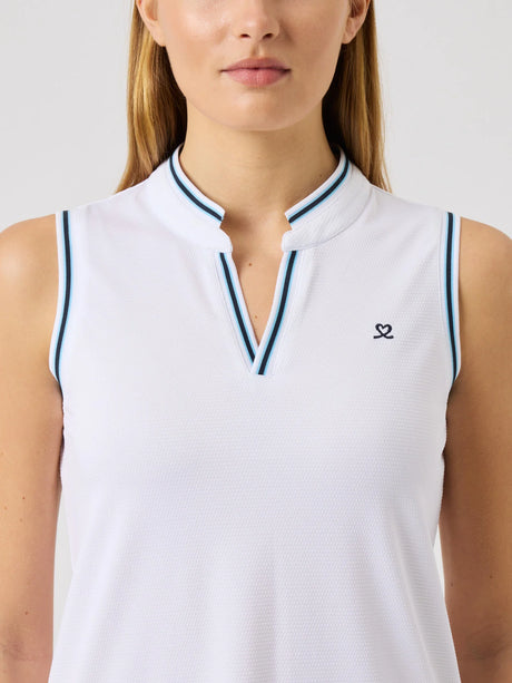 Daily Sports Round Neck Sleeveless Top - White