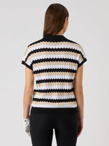 Daily Sports Zig-Zag Caps Top - Black