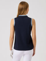 Daily Sports Round Neck Sleeveless Top - Navy