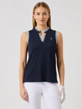 Daily Sports Round Neck Sleeveless Top - Navy