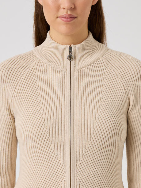 Daily Sports Rib Long-Sleeved Cardigan - Oyster