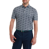 Footjoy Hidden Palm Print Lisle - Navy/White