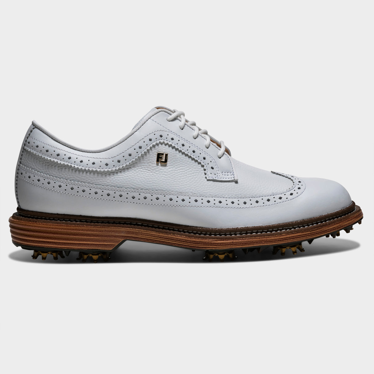Footjoy Premiere Series Marquis 26 golfsko, hvid og brun, profil