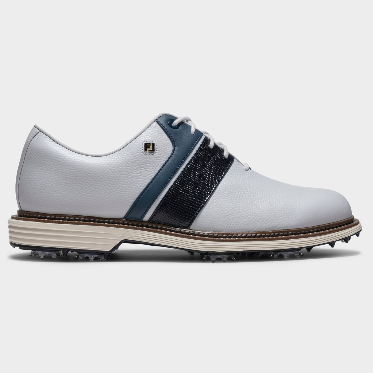 Footjoy Premiere Series Packard 26 golfsko, hvid og navy, profil