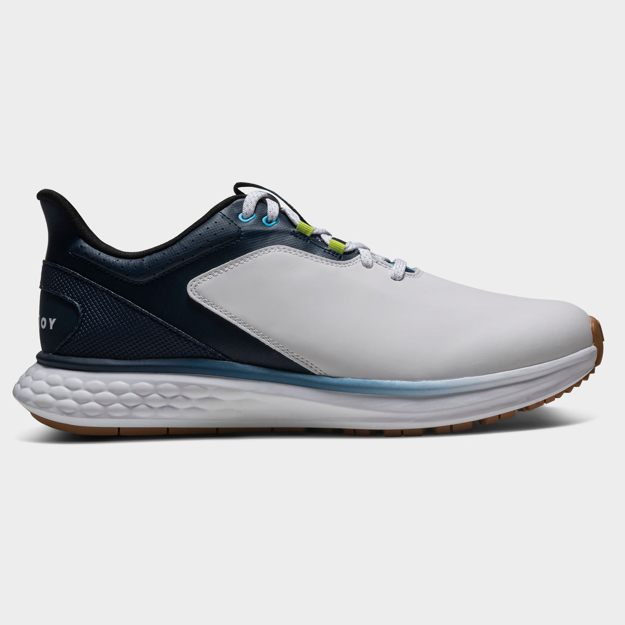 Footjoy Pulse 26 Herre golfsko, hvid og gum, profil