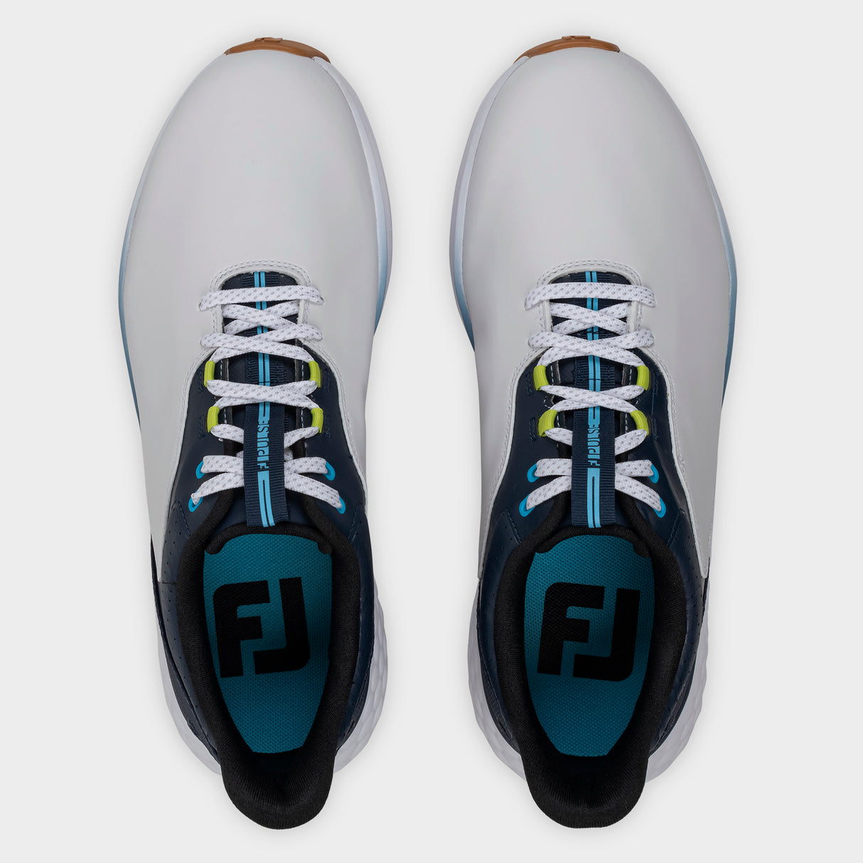 Footjoy Pulse 26 Herre golfsko, hvid og gum, ovenfra