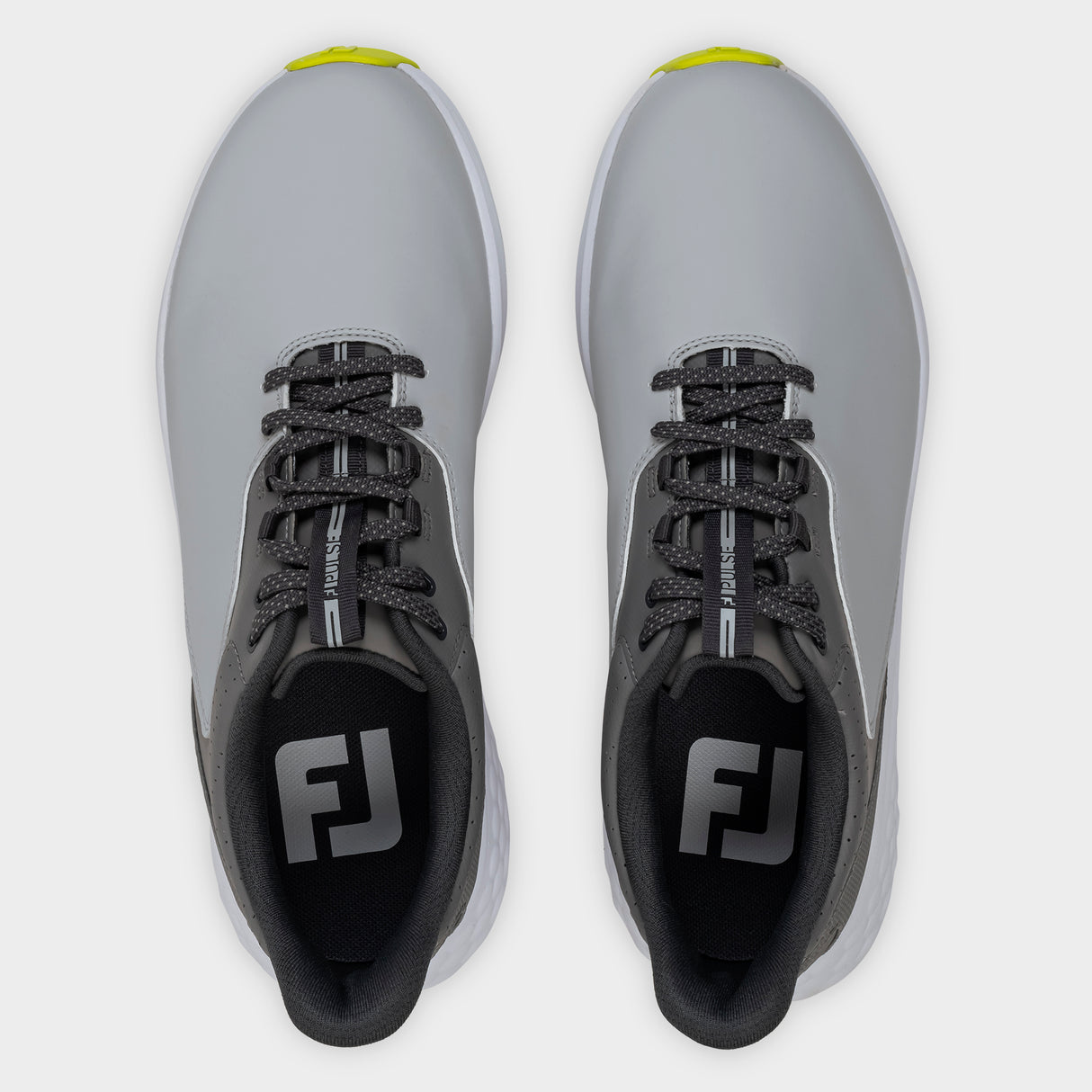Footjoy Pulse 26 Herre golfsko, graa og lime, ovenfra