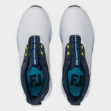Footjoy Pulse BOA 26 Herre golfsko, hvid og blaa, ovenfra