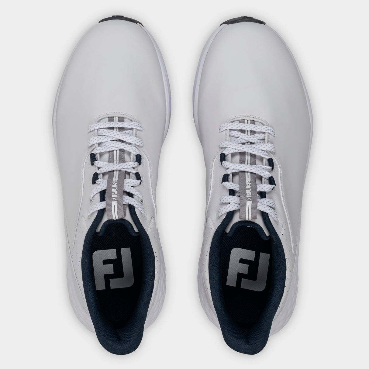 Footjoy Pulse 26 Herre golfsko, hvid og navy, ovenfra