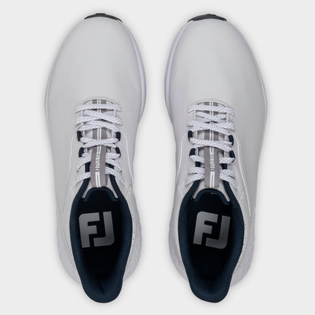 Footjoy Pulse 26 Herre golfsko, hvid og navy, ovenfra