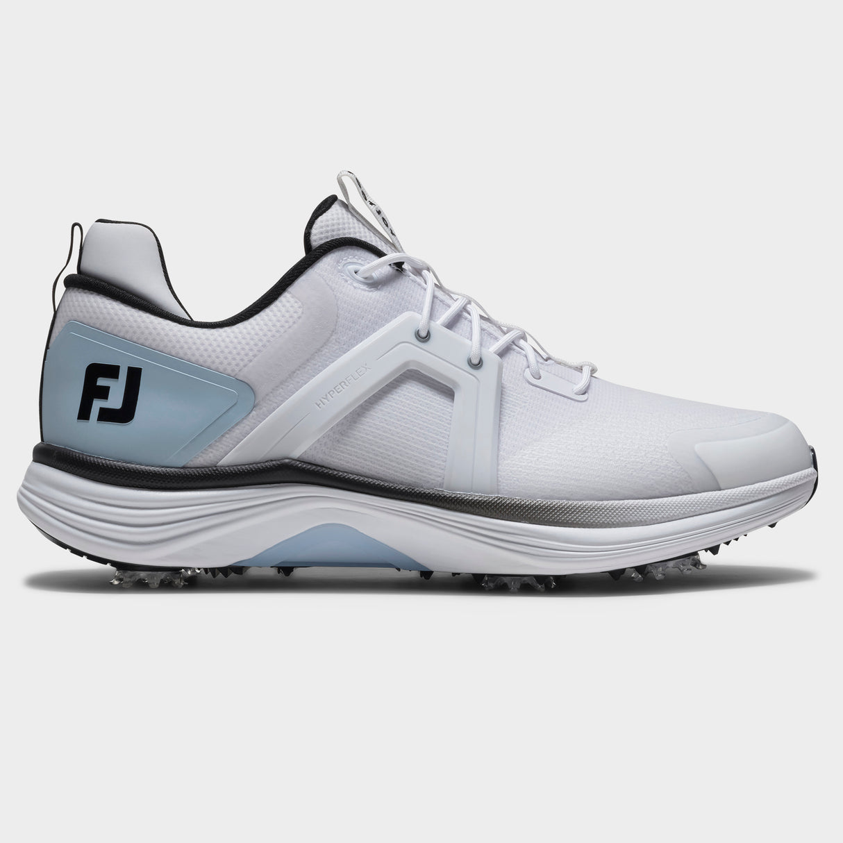 Footjoy HyperFlex 26 Herre golfsko, hvid og blaa, profil