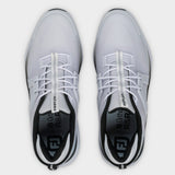 Footjoy HyperFlex 26 Herre golfsko, hvid og blaa, ovenfra
