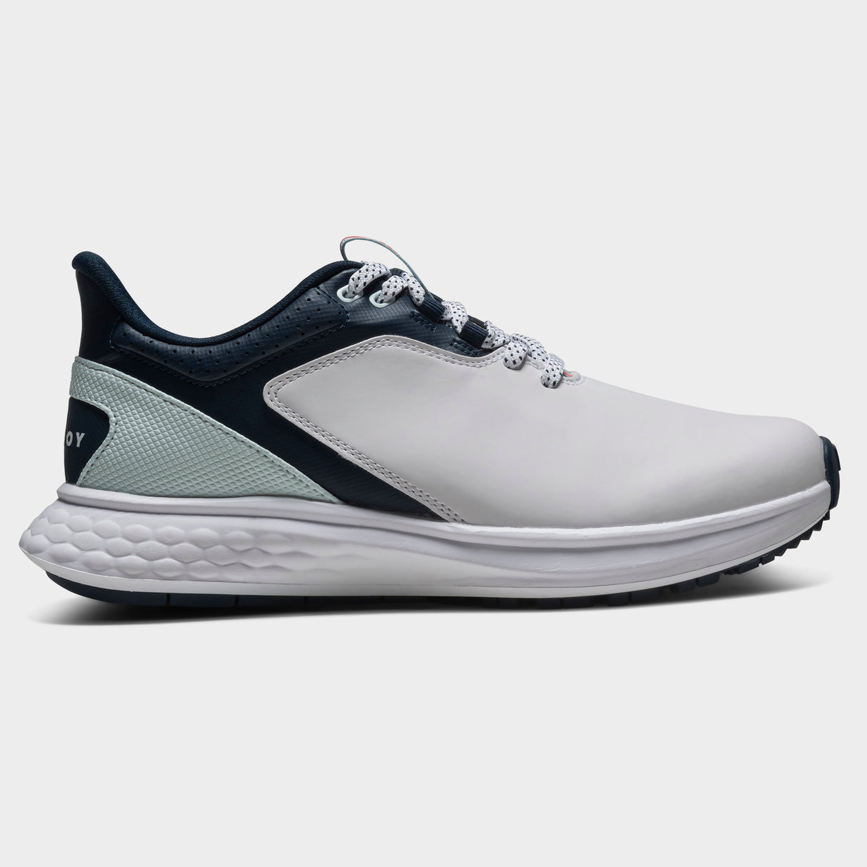 Footjoy Pulse 26 Dame golfsko, hvid og blaa, profil