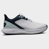Footjoy Pulse 26 Dame golfsko, hvid og blaa, profil