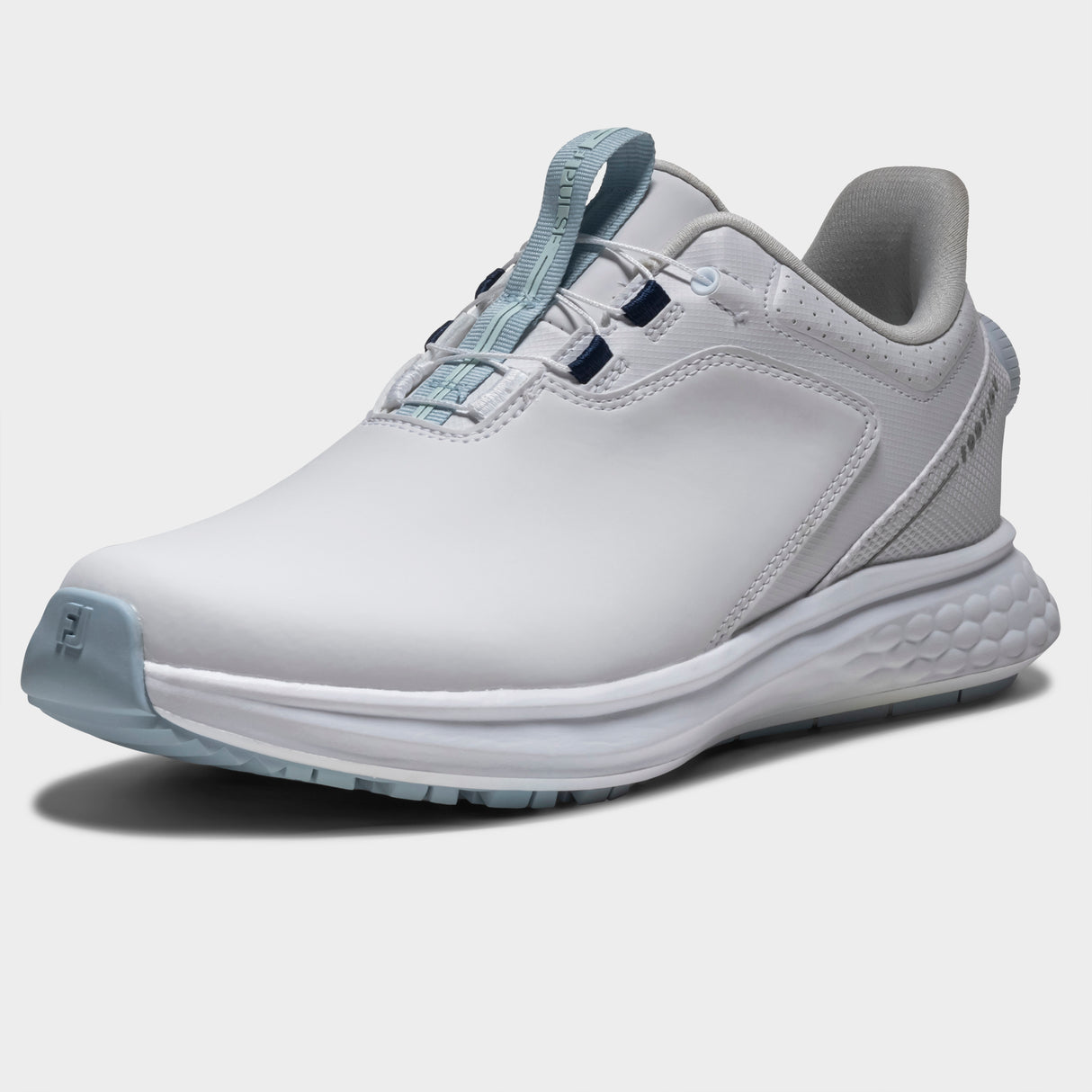 Footjoy Pulse BOA 26 Dame golfsko, hvid og blaa