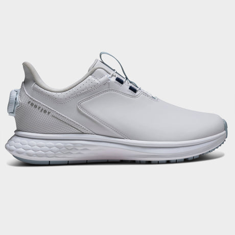 Footjoy Pulse BOA 26 Dame golfsko, hvid og blaa, profil