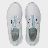 Footjoy Pulse BOA 26 Dame golfsko, hvid og blaa, ovenfra