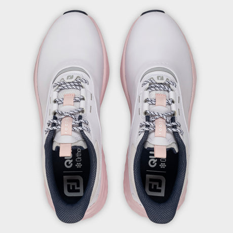 Footjoy Quantum 26 Dame golfsko, hvid og pink, ovenfra