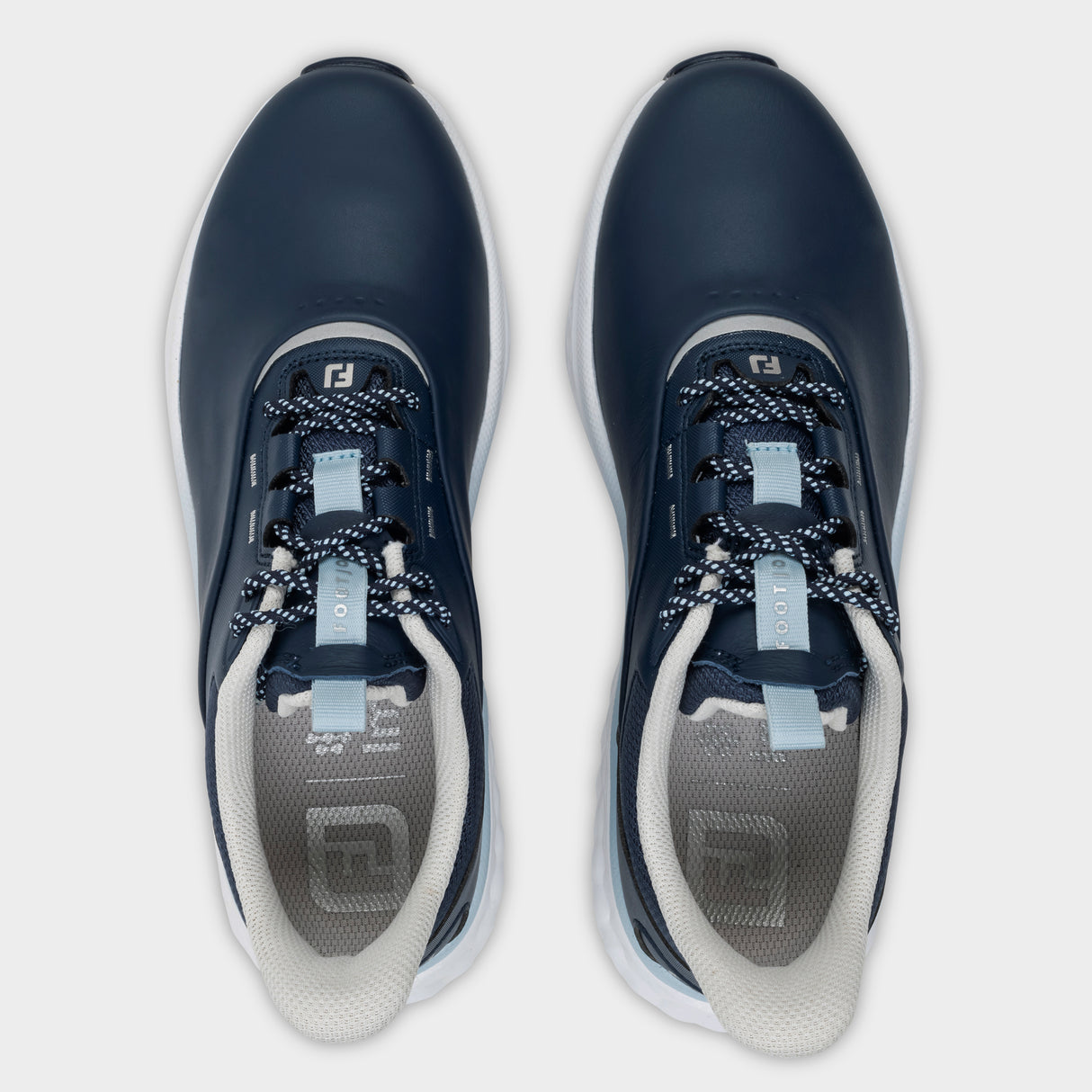 Footjoy Quantum 26 Dame golfsko, navy og blaa, ovenfra