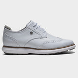 Footjoy Traditions Spikeless Wing Tip 26 Dame golfsko, hvid, profil