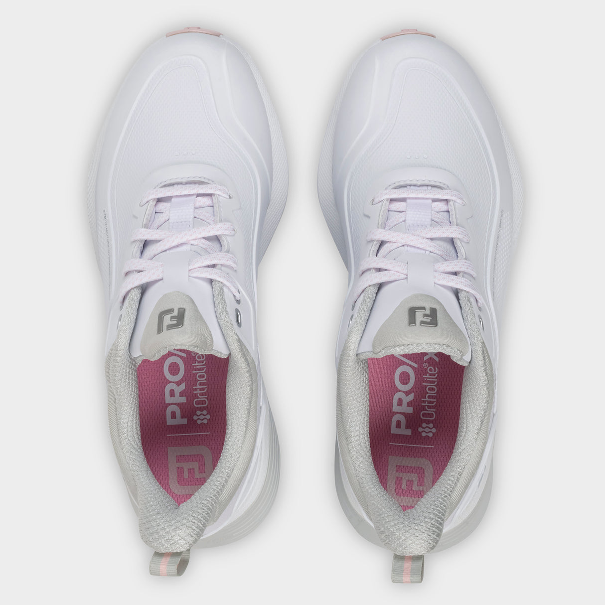 Footjoy Pro/SL 26 Dame golfsko, hvid og graa, ovenfra