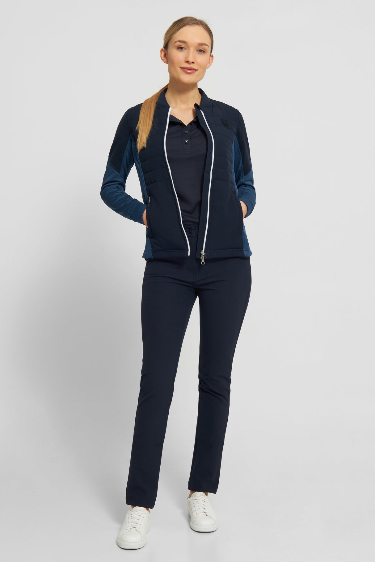 Louise hybrid jakke- navy / dusty blue