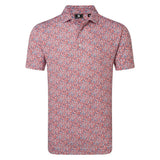 FootJoy Meadow Print Lisle Pique - Nantucket Red/Chambray/Coastal Blue