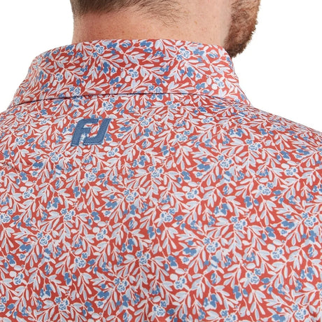 FootJoy Meadow Print Lisle Pique - Nantucket Red/Chambray/Coastal Blue