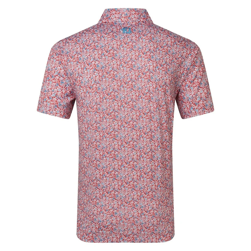 FootJoy Meadow Print Lisle Pique - Nantucket Red/Chambray/Coastal Blue