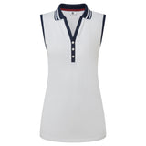 Footjoy Contrast Rib Knit Sleeveless Polo
