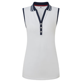 Footjoy Contrast Rib Knit Sleeveless Polo