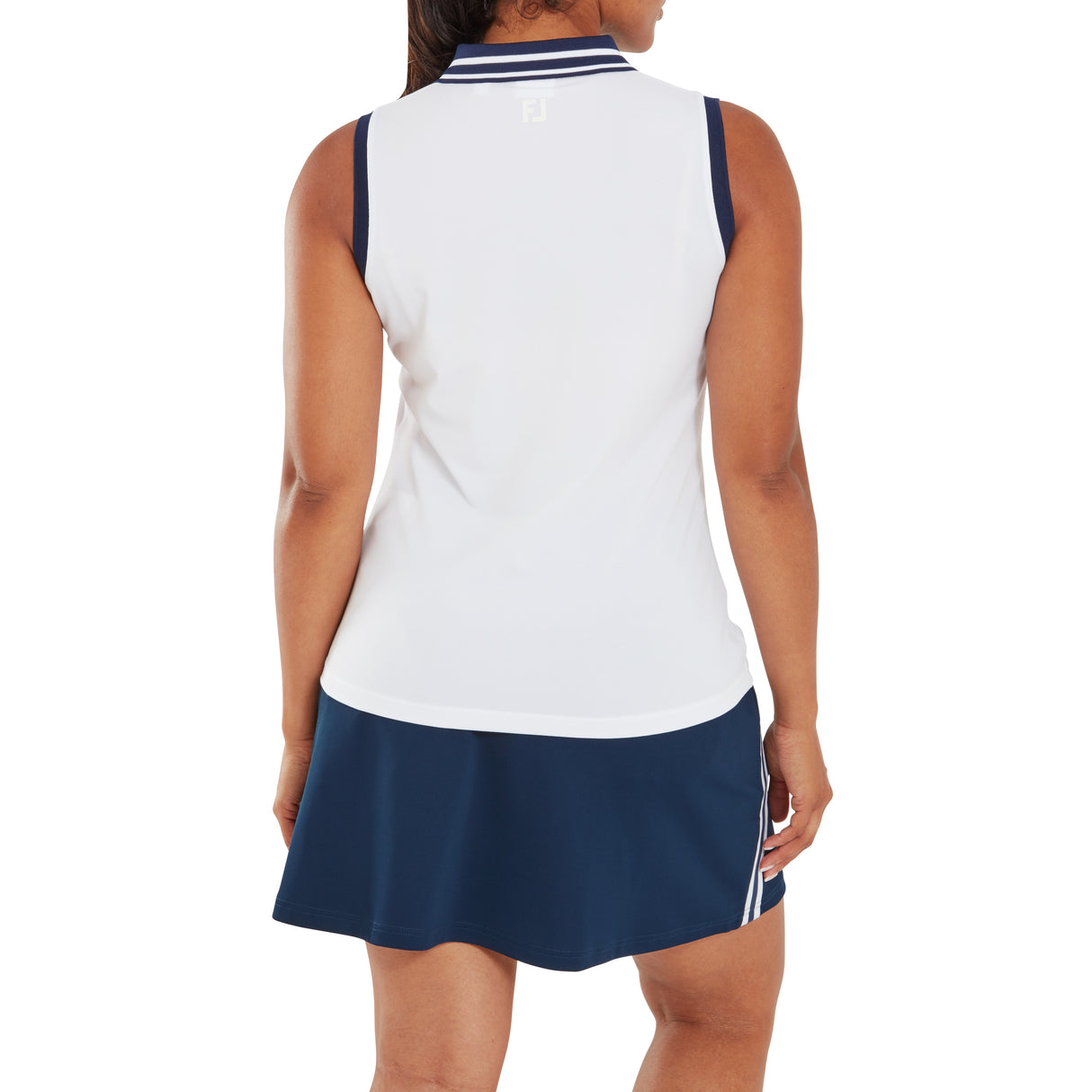 Footjoy Contrast Rib Knit Sleeveless Polo