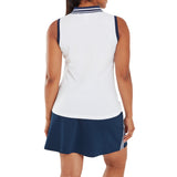 Footjoy Contrast Rib Knit Sleeveless Polo