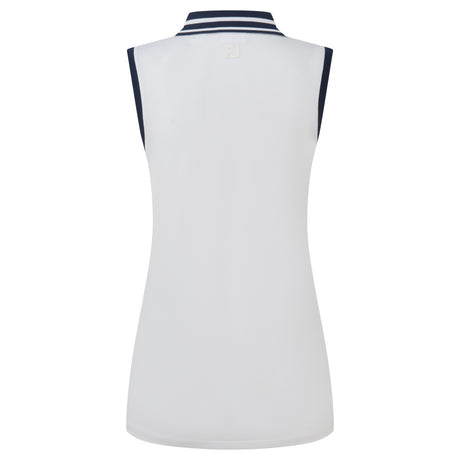 Footjoy Contrast Rib Knit Sleeveless Polo