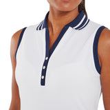 Footjoy Contrast Rib Knit Sleeveless Polo