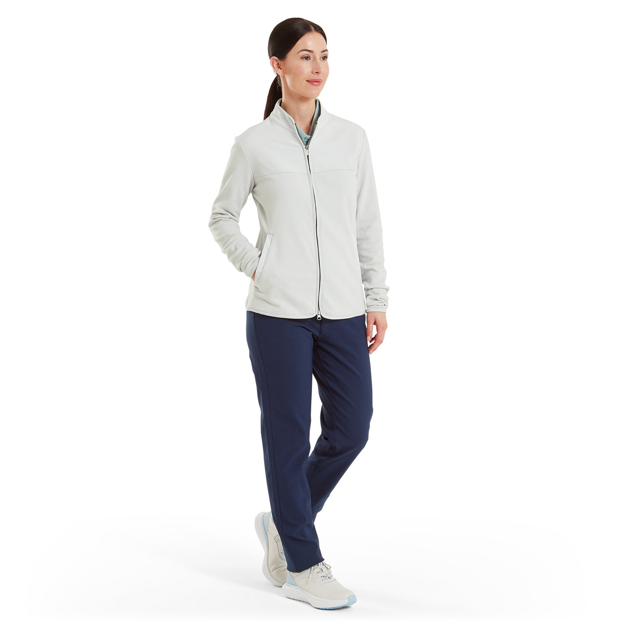 Footjoy MicroFleece Full-Zip Midlayer, Grå