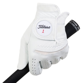 Titleist Perma-Soft golfhandske paa greb, Pearl