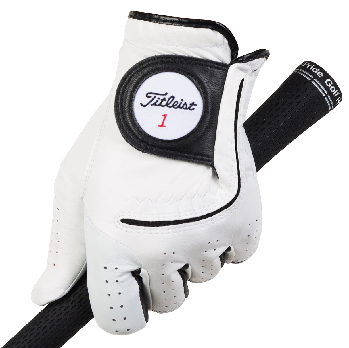 Titleist Players Flex golfhandske paa greb, Pearl