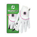 Footjoy WeatherSof Dame golfhandske, hvid / pink