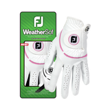 Footjoy WeatherSof Dame golfhandske, hvid / pink