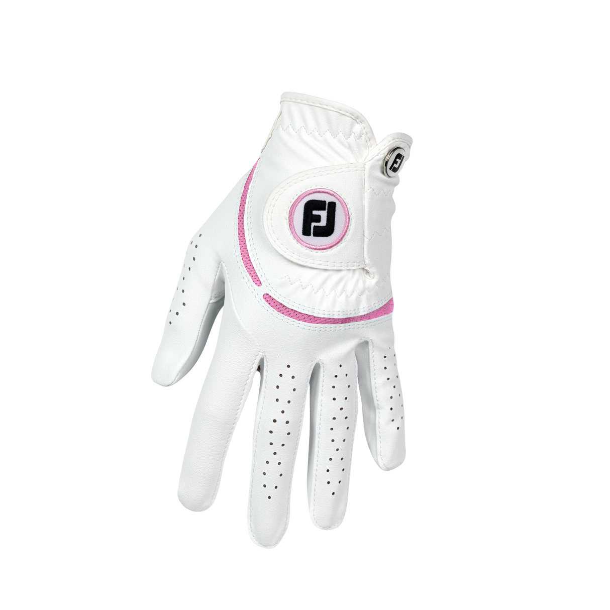 Footjoy WeatherSof Dame golfhandske, hvid / pink