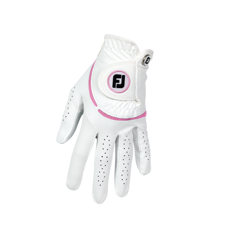 Footjoy WeatherSof Dame golfhandske, hvid / pink